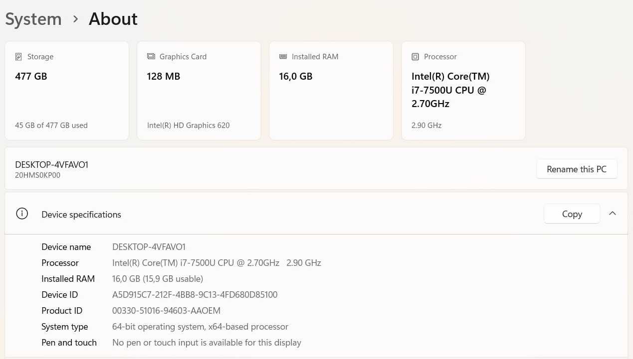 Lenovo ThinkPad X270 i7-7500U 16GB 512GB NVMe 12,4" 1920x1080 Като нов