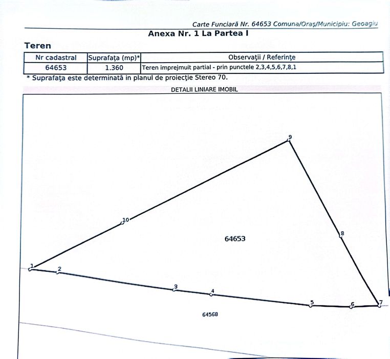 Teren 1360 mp. Geoagiu -Băi. HD.