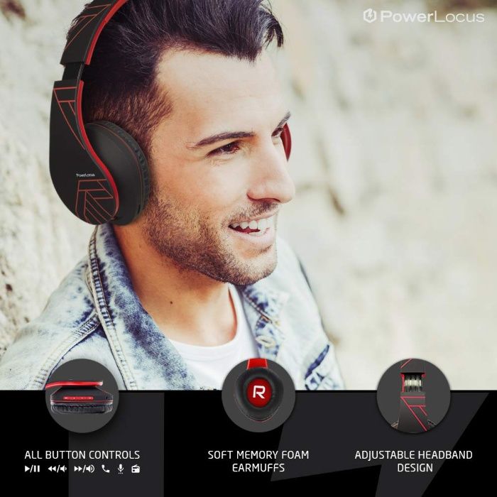 Разопаковани Сгъваеми Стерео Bluetooth Слушалки PowerLocus P2 Over-Ear