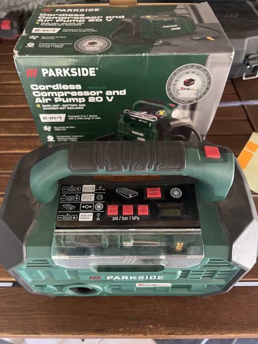 Акумулаторен компресор и въздушна помпа Parkside