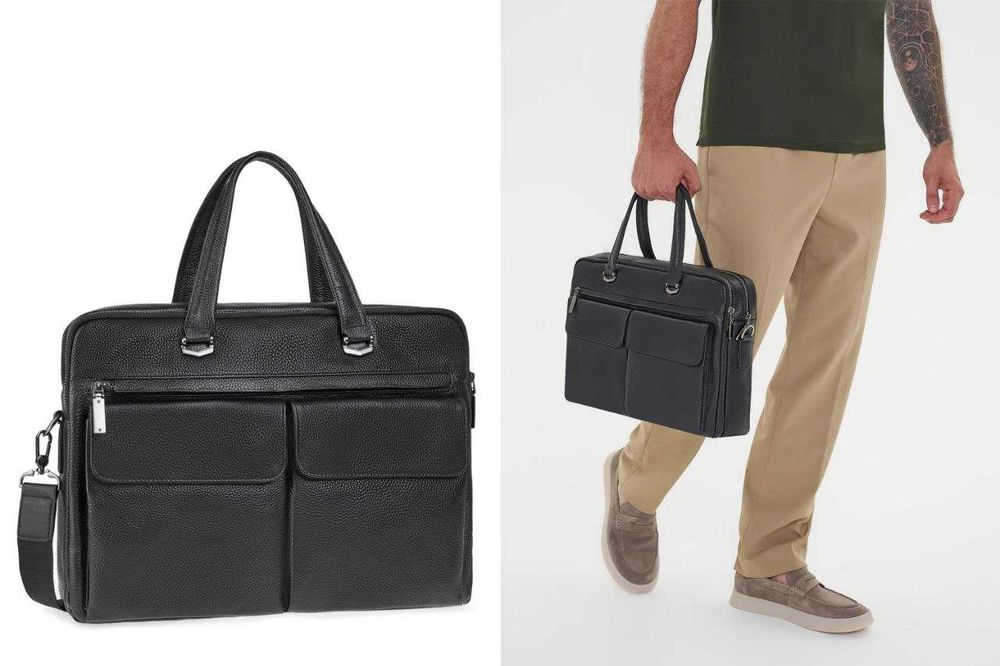 Сумка для ноутбука из натуральной кожи.