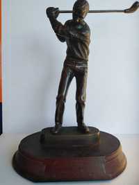 Golf, jucător de golf, statueta bronz masiv, sport golf,