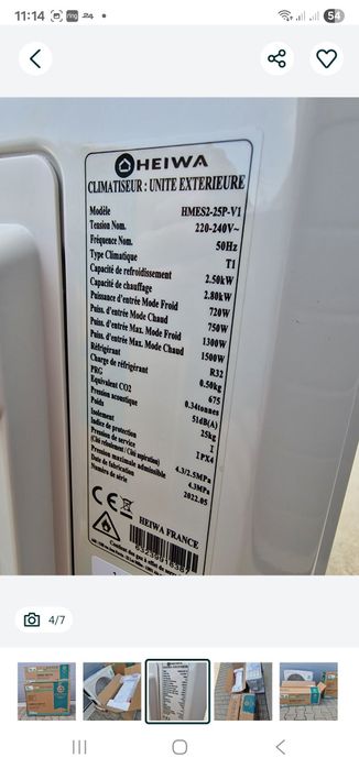 Pompă caldură iarnă cald/vara rece Heiwa HP2ES-35-V1 Nou