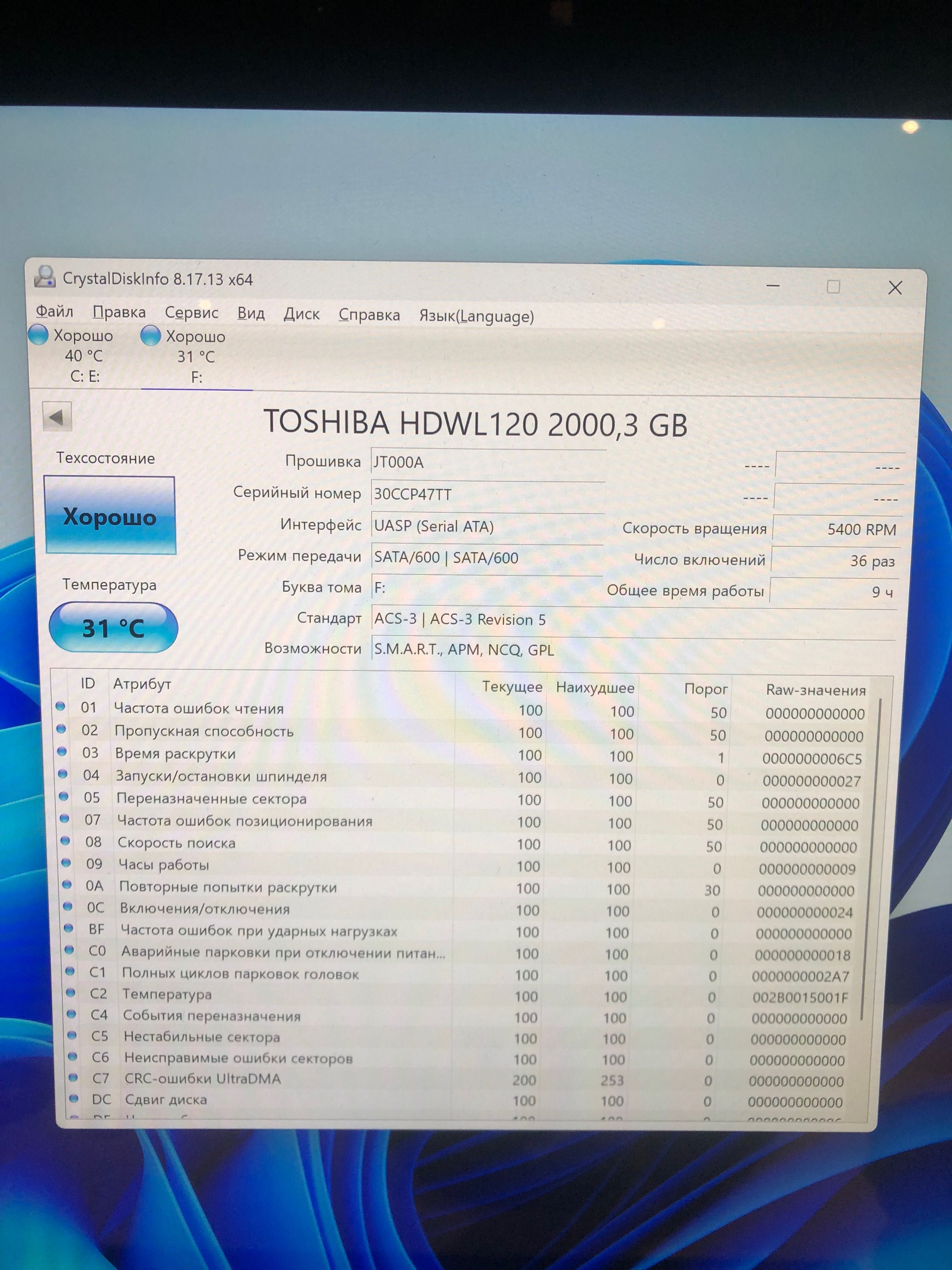 TOSHIBA.  2000,3 GB  Ноутбук учун..
