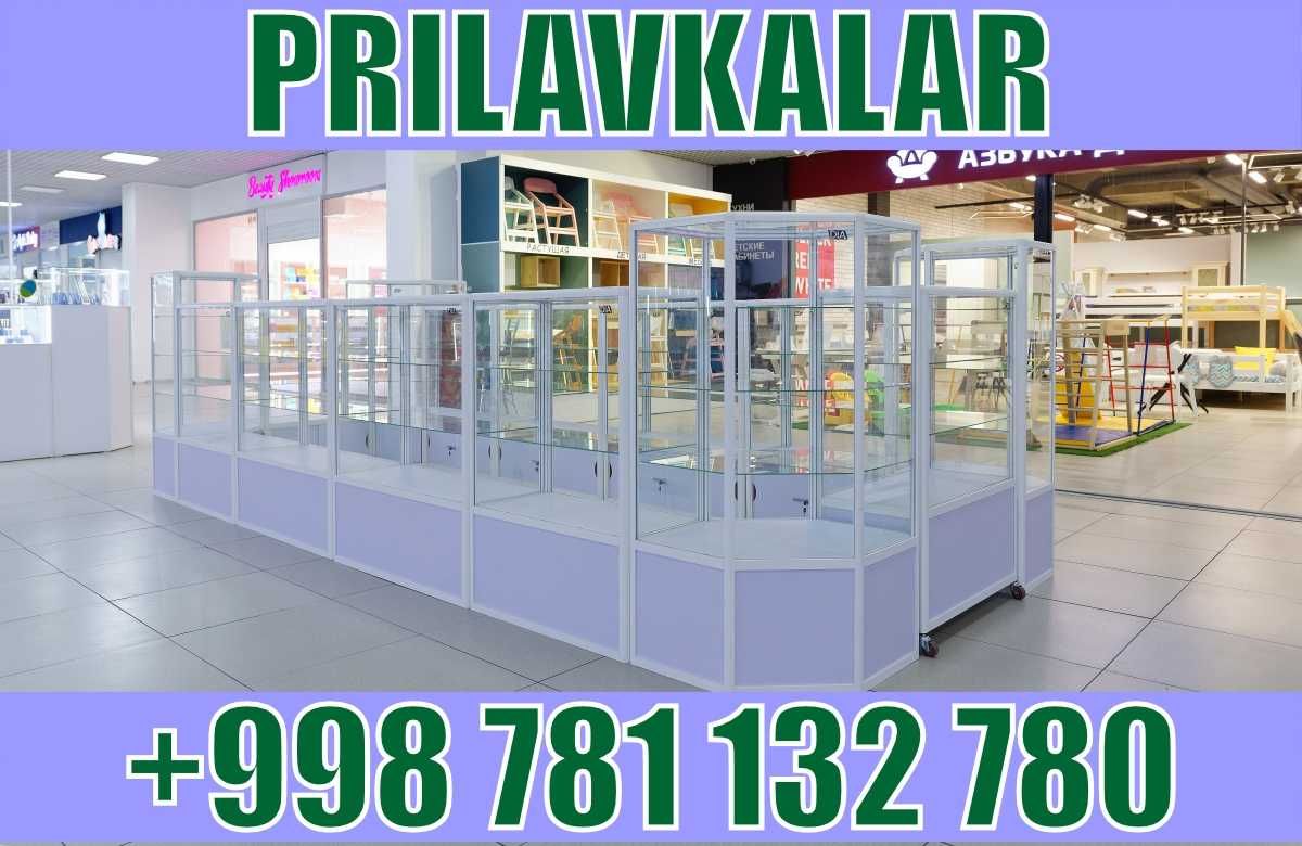 Прилавок витрина, стеклянная, metal oynaly vitrina va prilavkalar