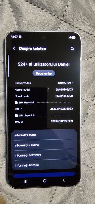 Vand Samsung S24 plus ca nou memorie 512
