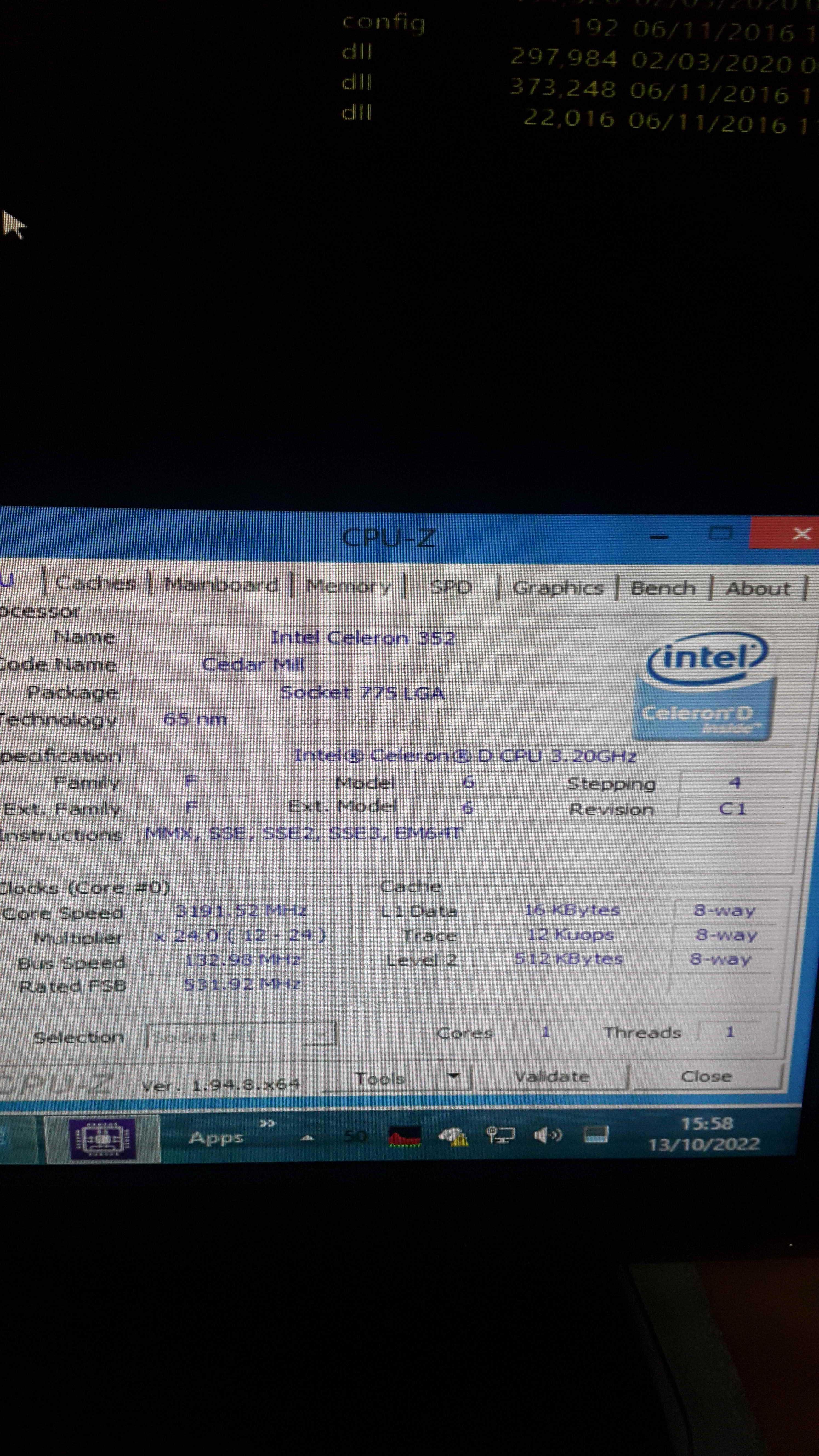 Processor Intel Celeron D  352 3.2GHz  LGA