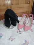 Cizme lungi Zara + pantofi Naf Naf piele întoarsă,