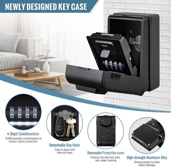 Cutie chei cu LED de perete, seif chei RBNB,PIN setabil, de la 200RON