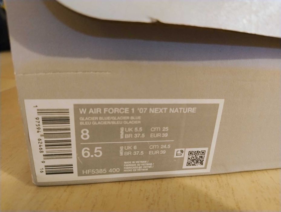 Сникърси Air Force 1' 07 Next Nature "Glacier Blue" 39 номер