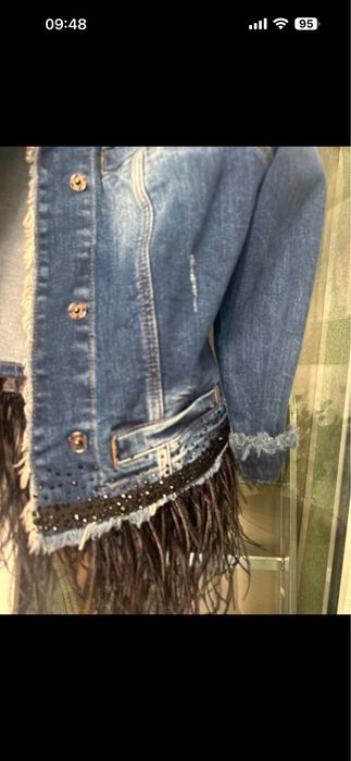 Geaca blugi cu pene detasabile lui jo