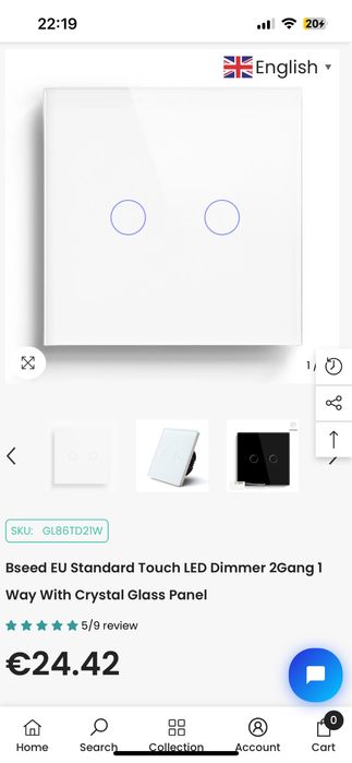 Intrerupator dublu touch