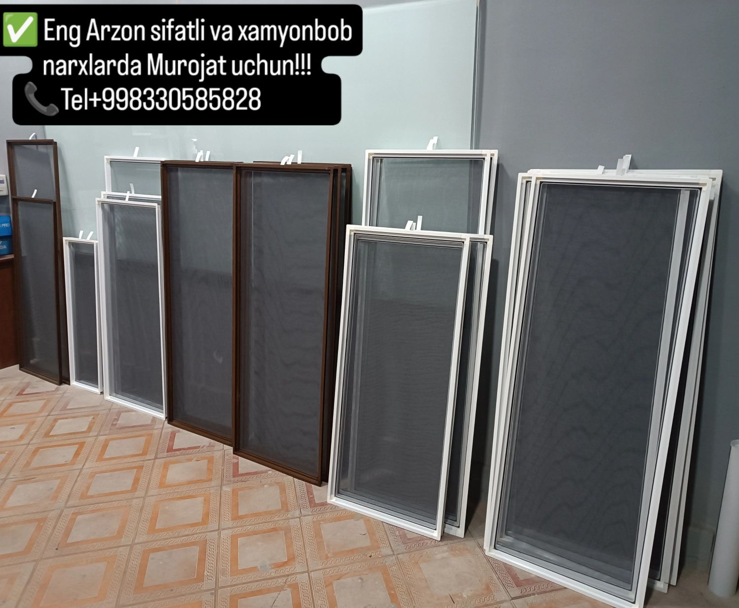 Maskitni_setka eshik va oynalar ga maskitni_setka qoʻyib beramiz