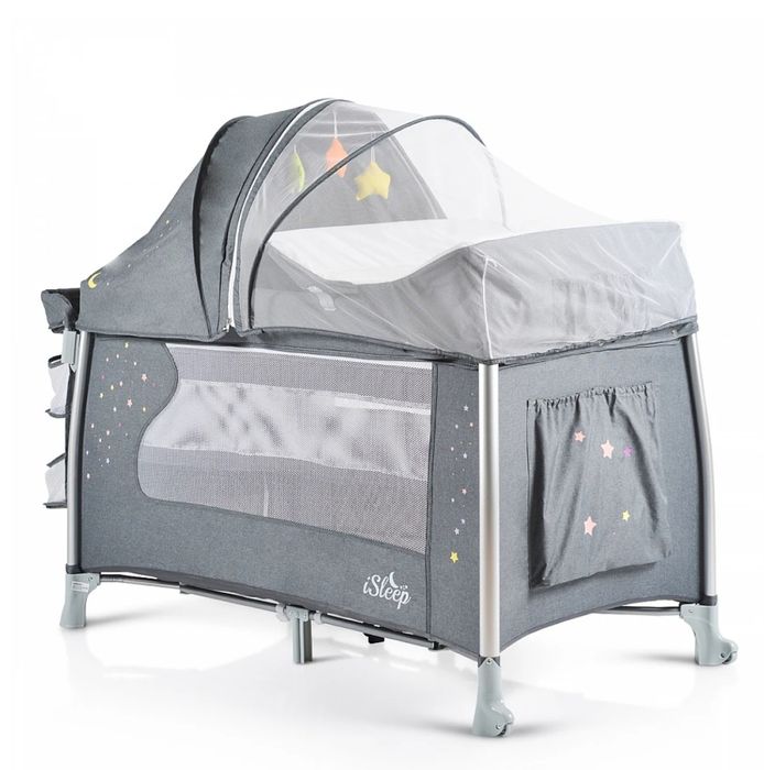 Бебешка кошара CANGAROO Isleep сива