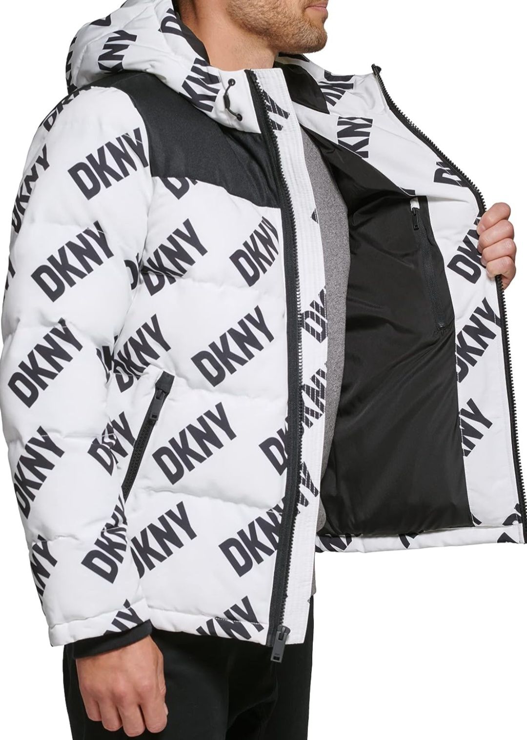 Стёганая куртка-пуховик американского бренда DKNY