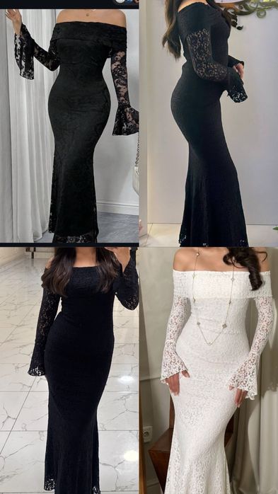 Кружевное череое платье