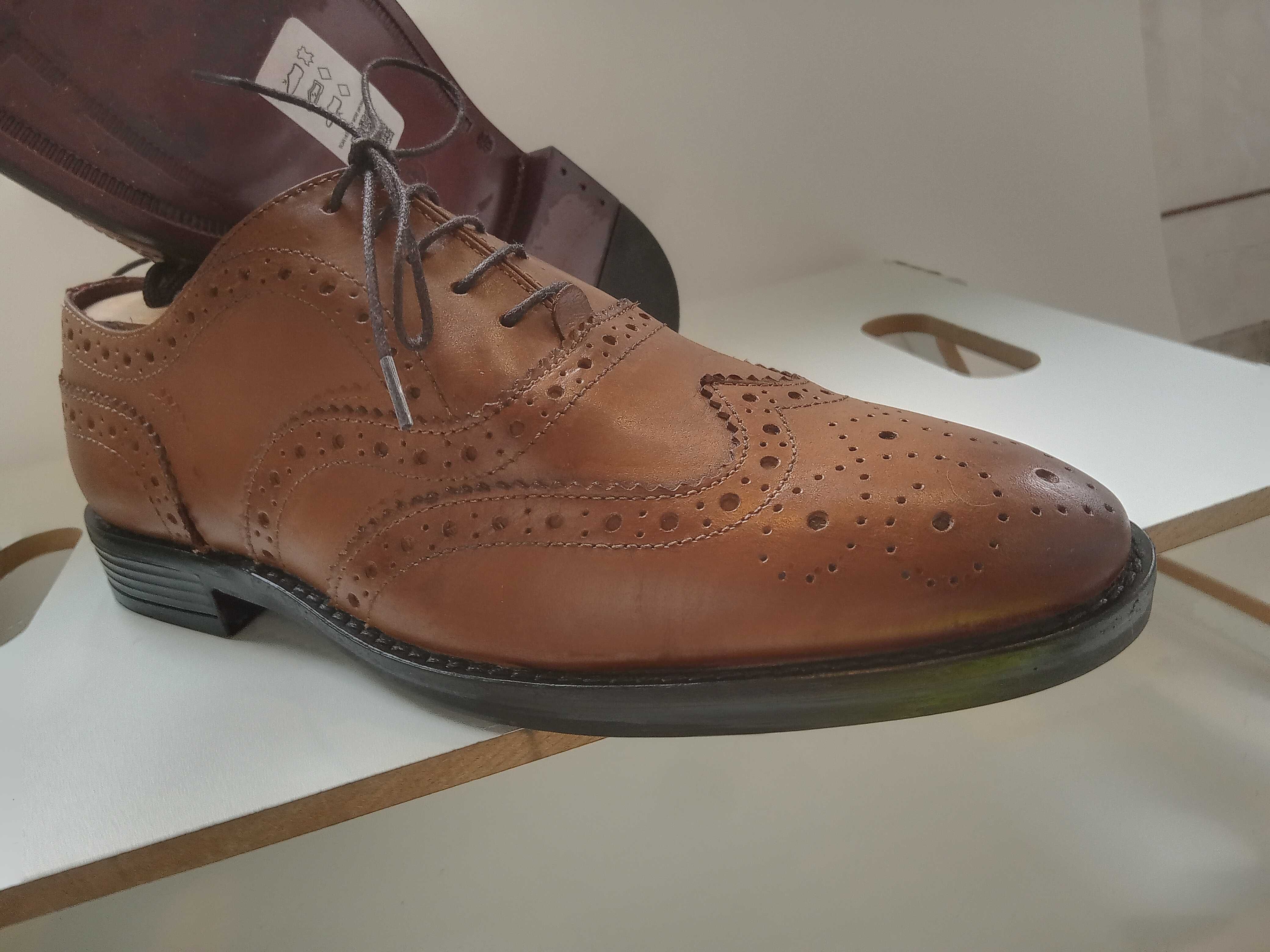 Pantofi oxford 38 brogue Asos piele naturala