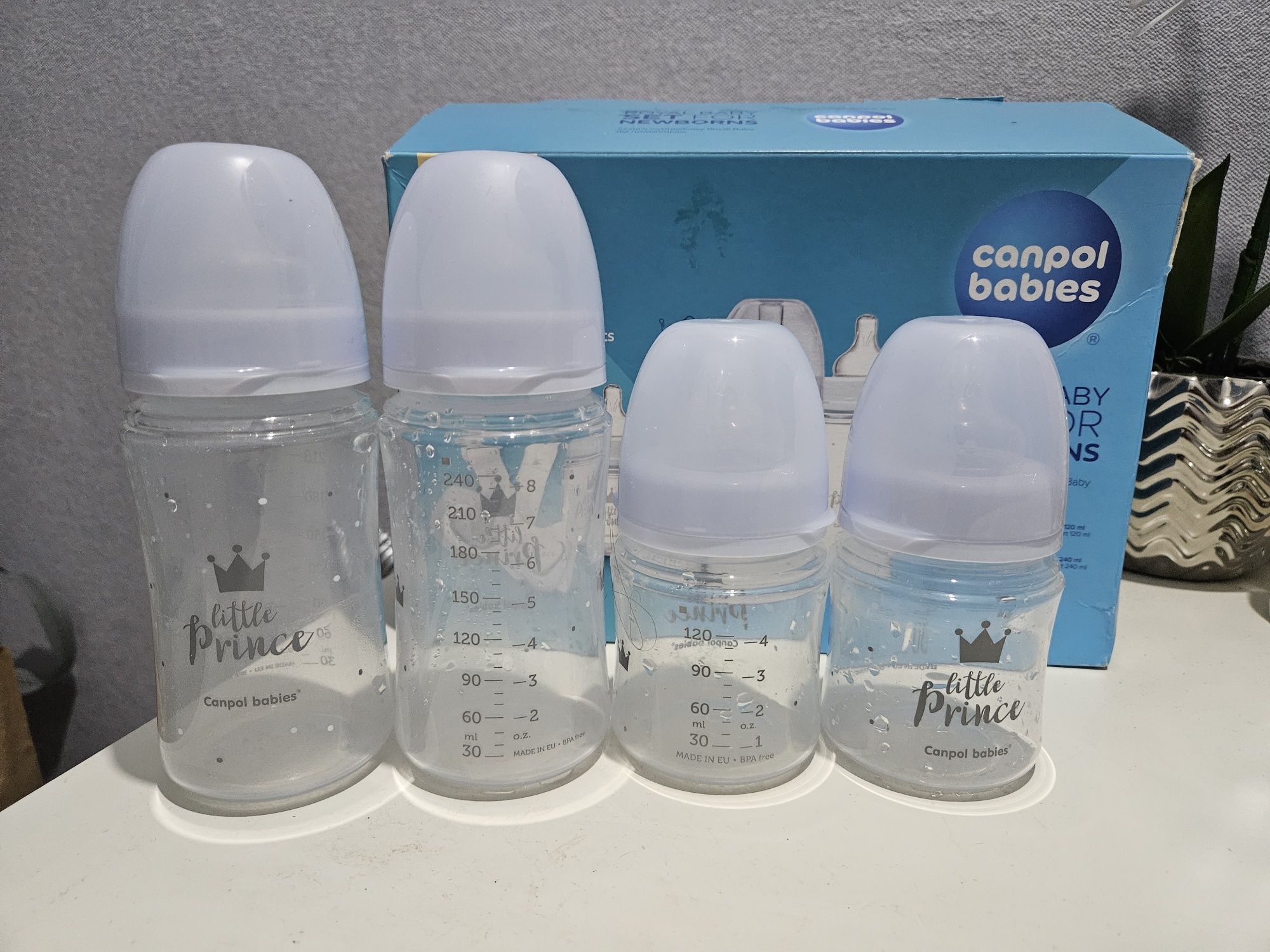 Бебешки шишета Canpol babies Royal baby set, син, 0+