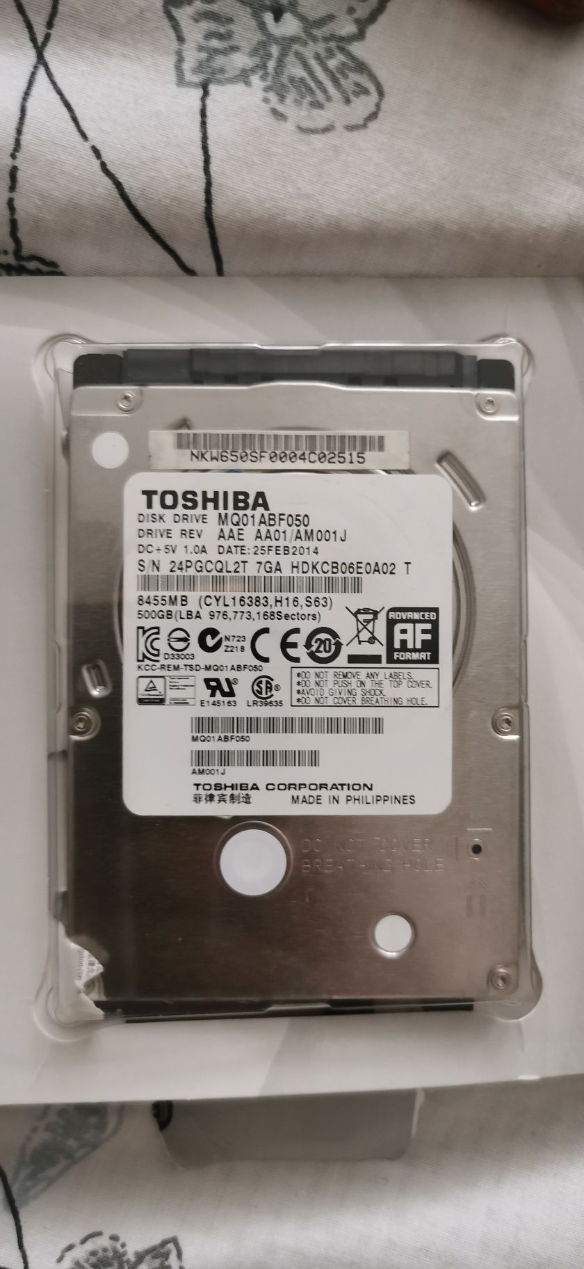 Hard disk 500 GB + Ram 4 GB DDR3L 1600MHZ 1,35 V