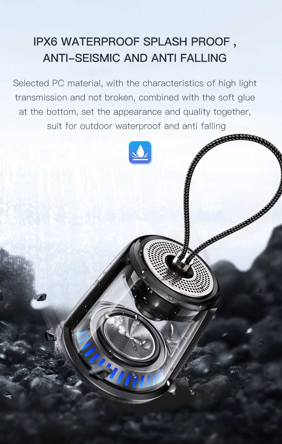 Awei Y666 Mini Bluetooth колонка 5W Stereo Bass & Waterproof Outdoor