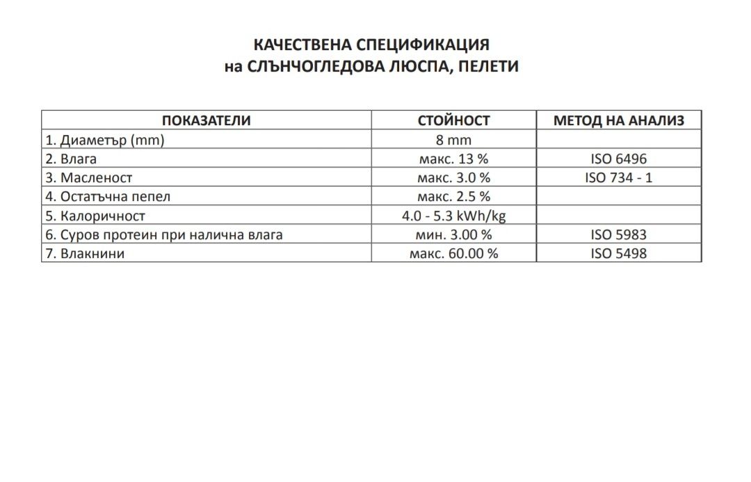 Слънчогледови и дървесни дървени пелети 6мм 8mm транспорт