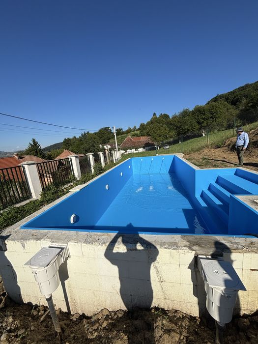 Constructii piscine din cofrage de polisitiren placate cu liner
