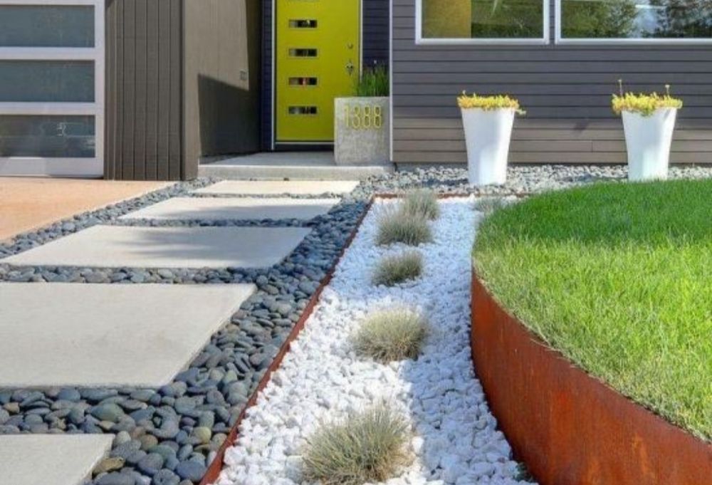 Piatra marmura thasos rotunjita alba amenajari gradina depozit