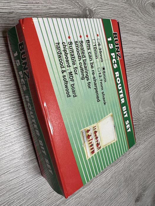 Trusa freze pentru lemn tija 8 mm set 15 buc