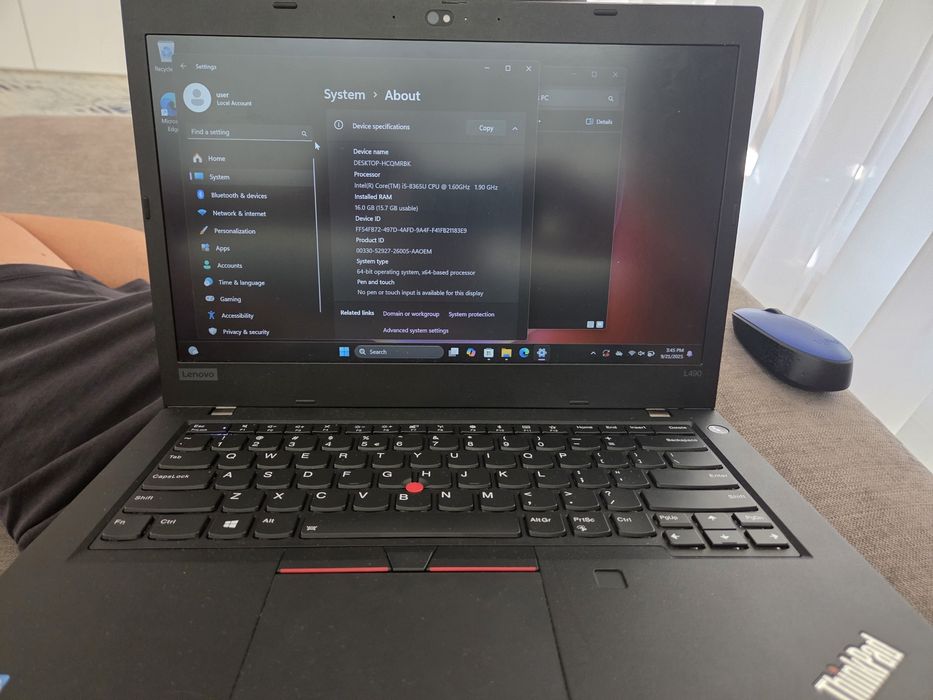 Laptop Lenovo L490 i5 8th gen 16gb ram 500 GB ssd