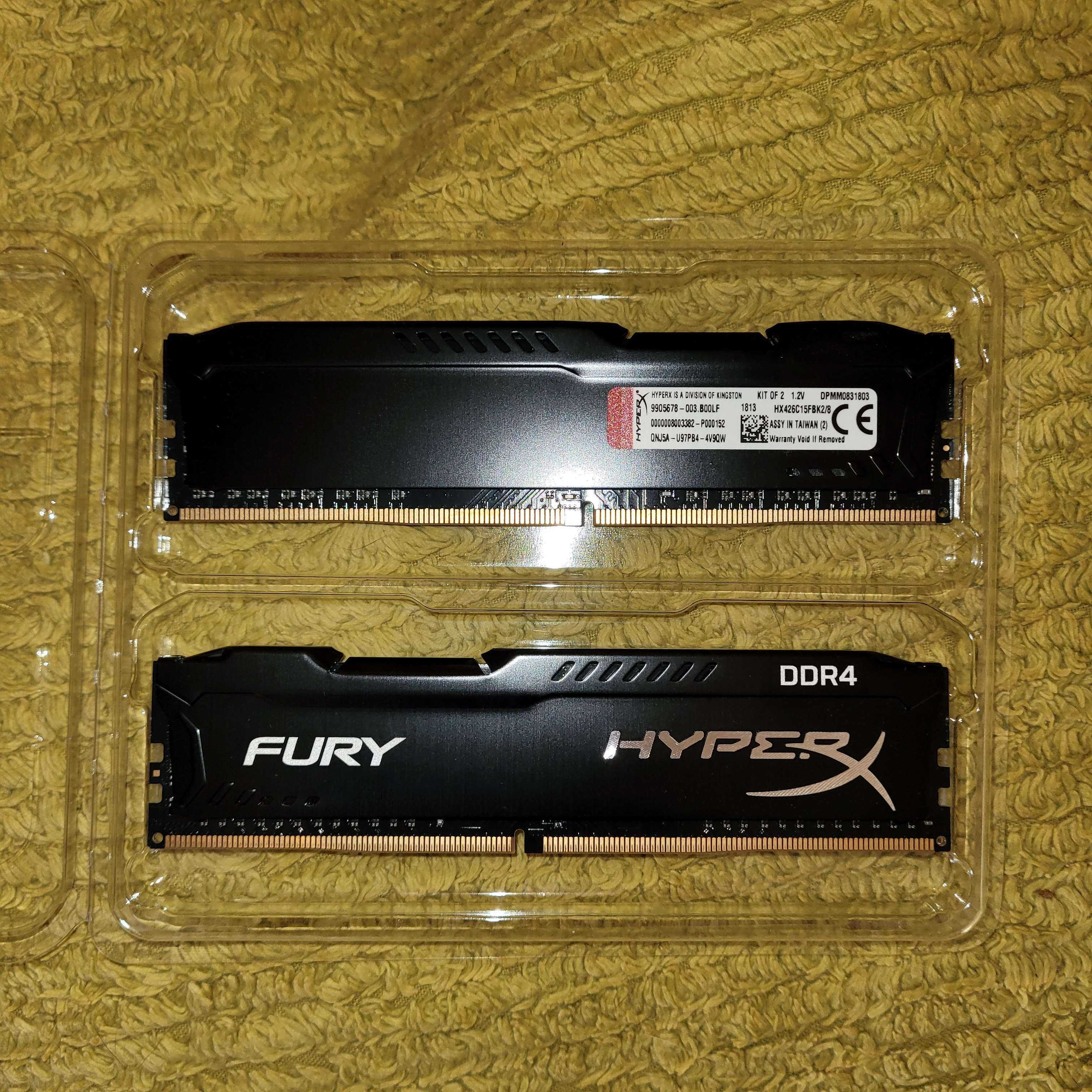 Kit RAM Memorie HyperX Fury Black 8GB (2x4GB) DDR4 2666MHz CL15 1.2V