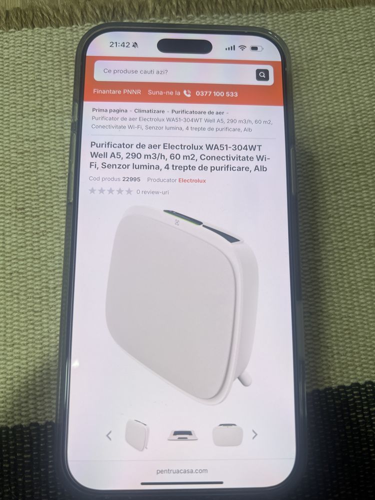 Ofeeta pirificator aer ELECTROLUX