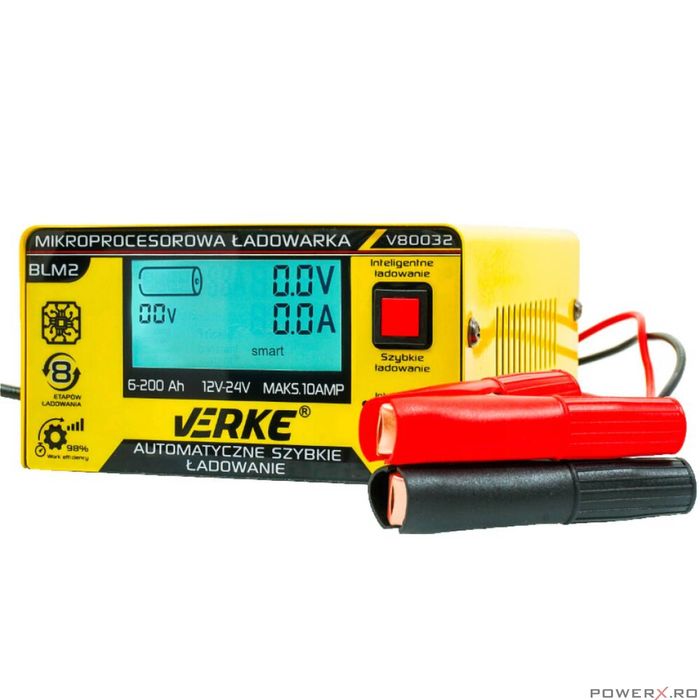 Redresor auto cu microprocesor, baterie 12/24 V, 6 - 200Ah, Verke