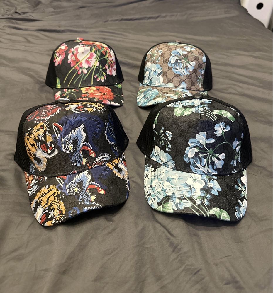 Sepci Gucci Print Monogram Trucker(Blue/Pink/Wolves/Blue&Black)
