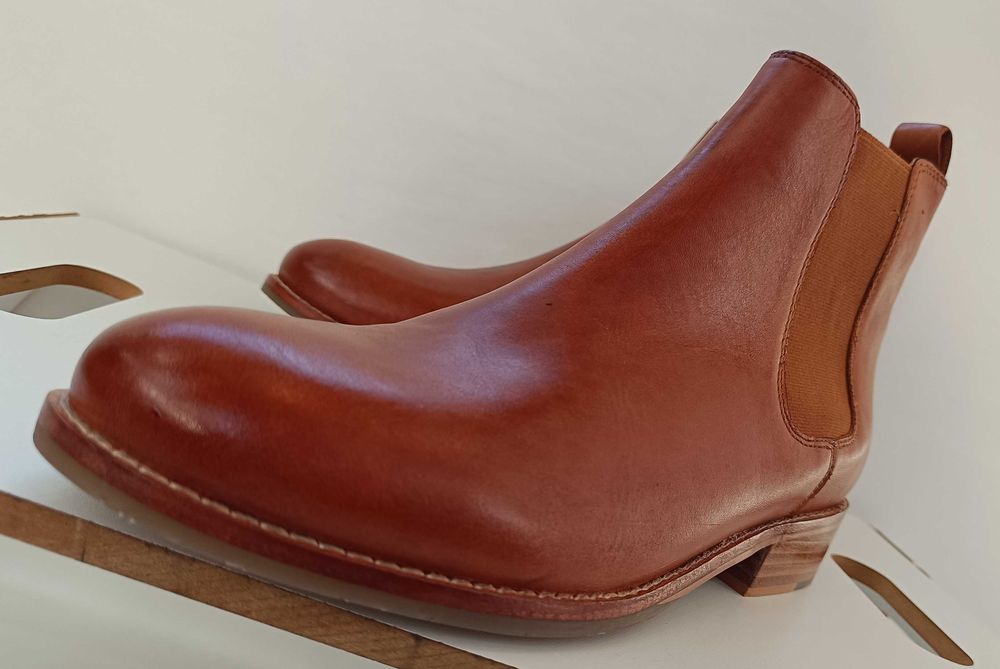 Ghete chelsea 37.5 38 plain toe premium MAHON NOI piele naturala moale
