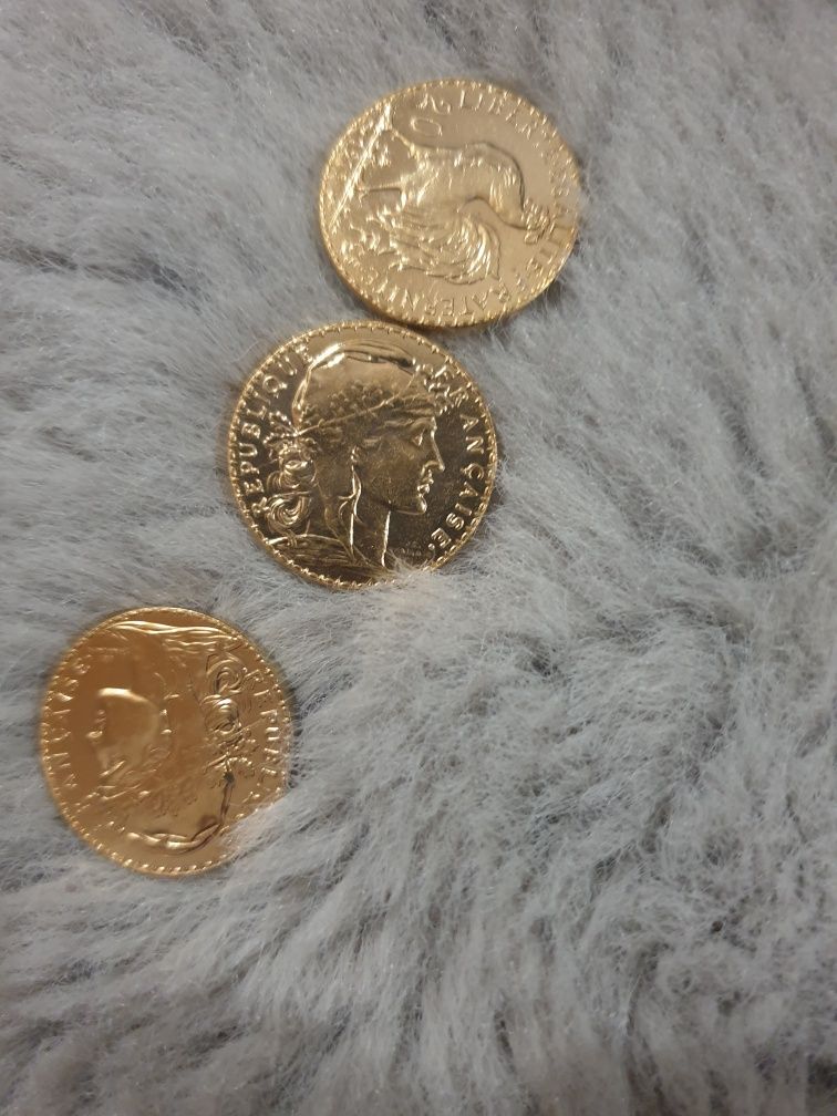 Copie moneda monede de 1 și 4 Franz Joseph Ducati aur cocoșei