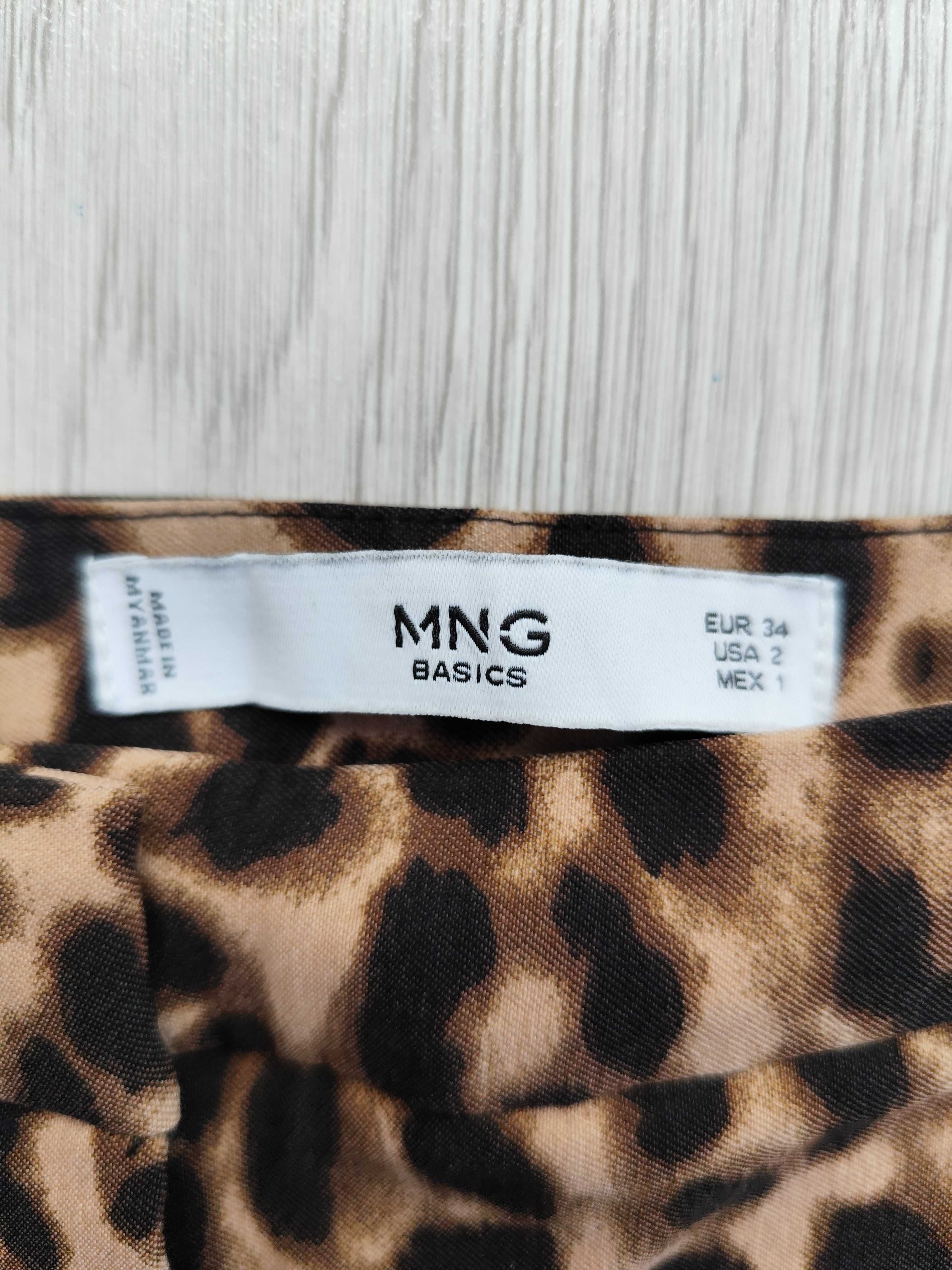 Pantaloni damă MNG cu imprimeu leopard, marime 34