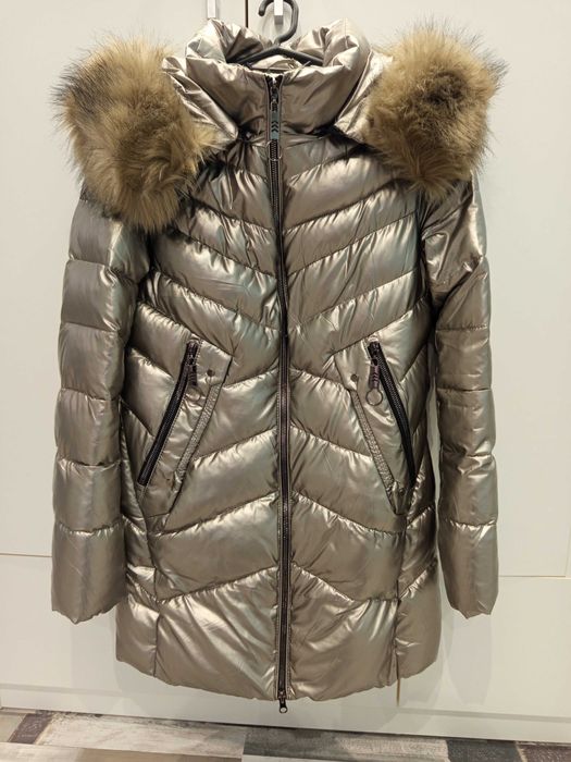 Зимно златисто пухено яке