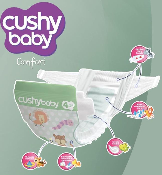 Scutece copii, Cushy baby, 70Buc/set, Midi, Marime 3, 4-9 Kg, 5-9luni