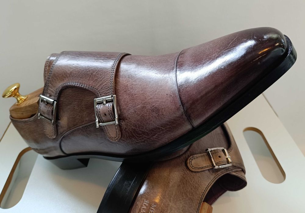 Pantofi monk 39 40 de lux lucrati manual Melvin & Hamilton NOI piele