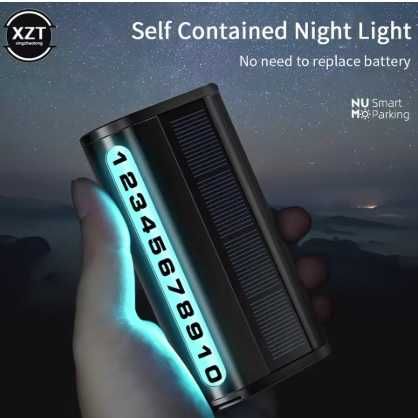 Светеща табела за паркиране на автомобил слънчево зареждане.