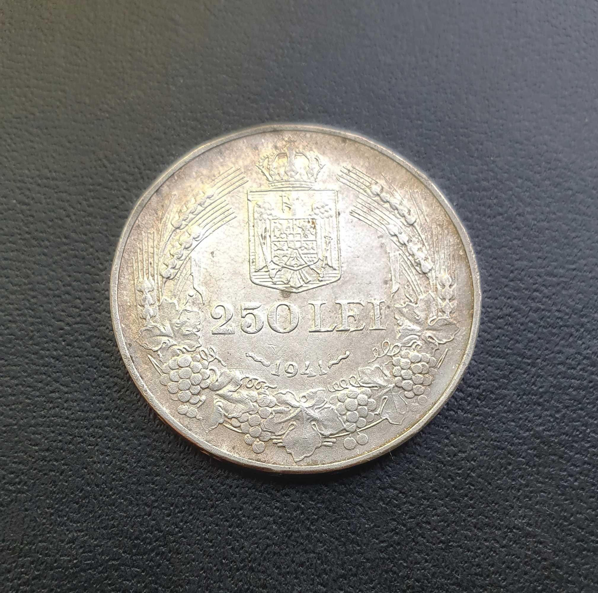 Moneda 250 lei 1941, NSD, argint, de colectie Regele Mihai