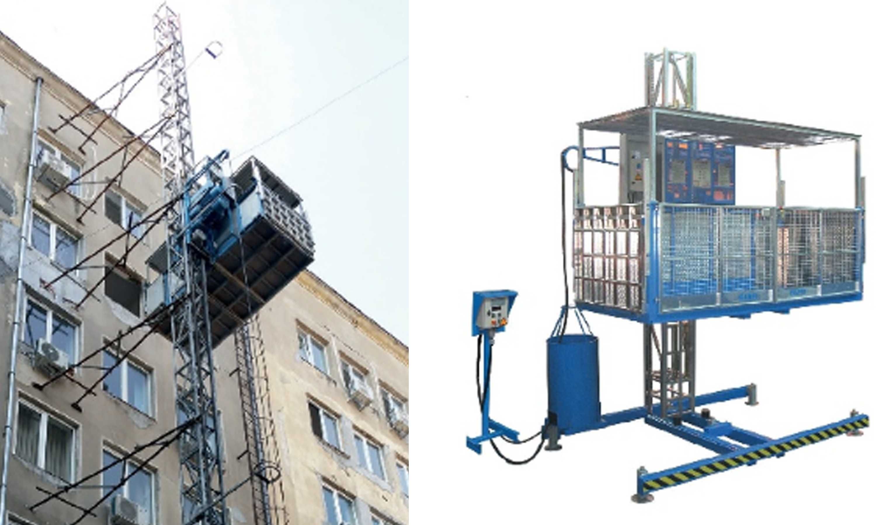 LIFT SANTIER 450- 3500 kg schele autoridicatoare nacele cablu