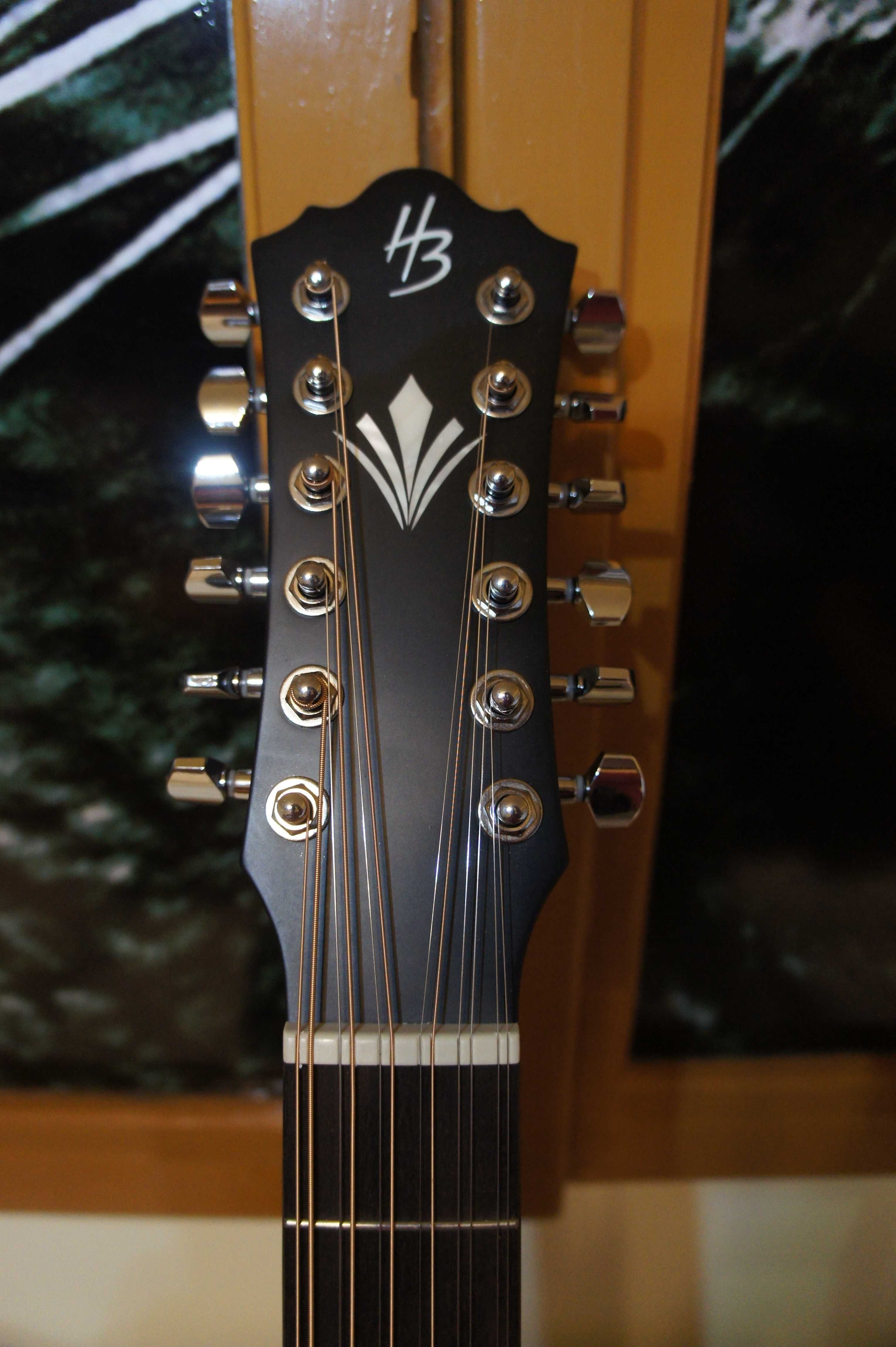 Chitara western electro-acustica cu 12 corzi Harley Benton Custom Line