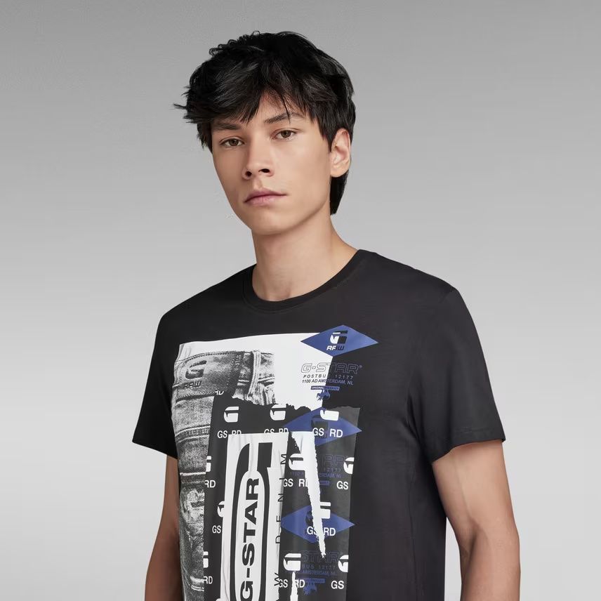 Оригинална нова тениска G-Star Raw Denim M мъжка джи стар черна