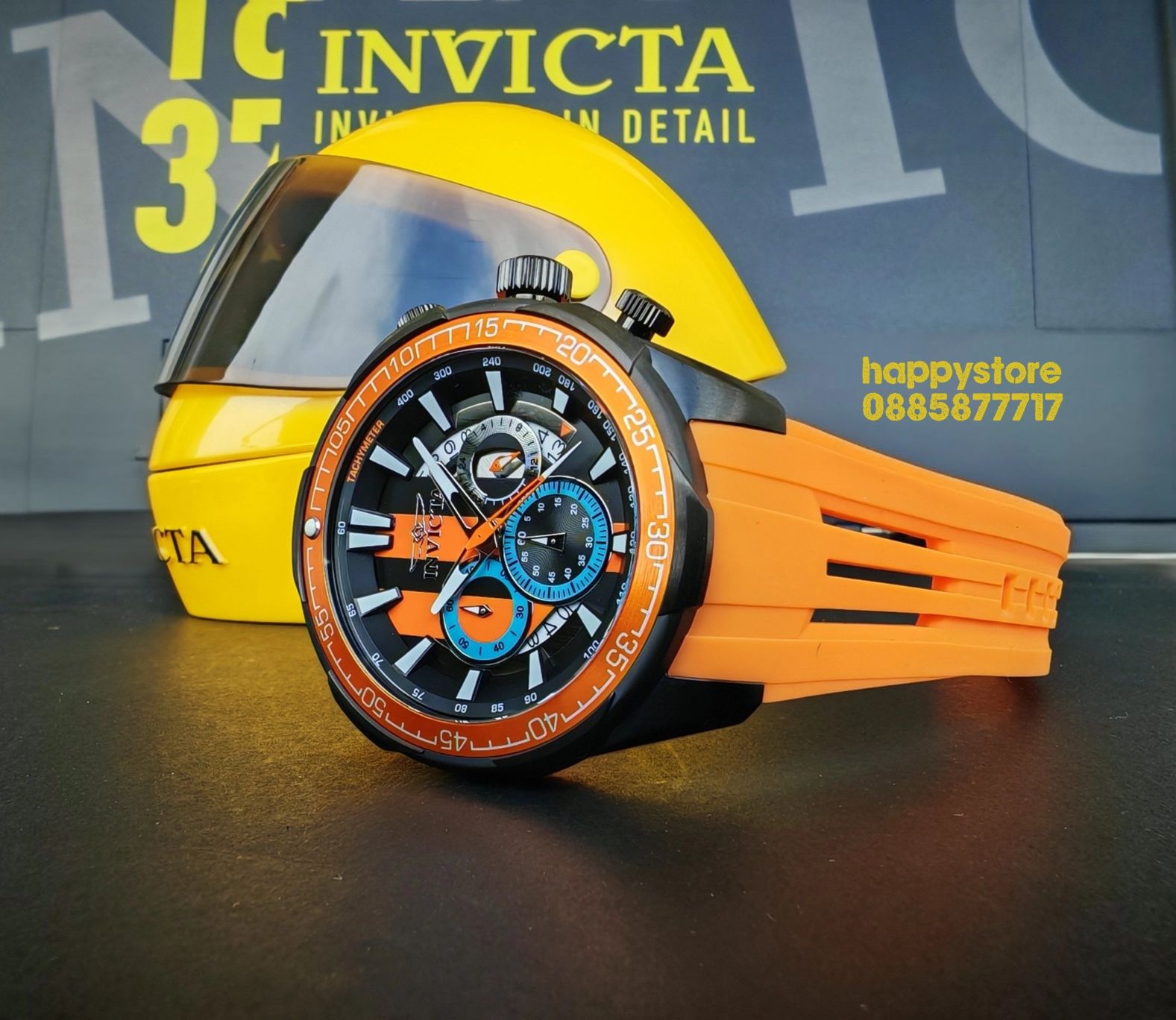 часовник INVICTA Racing Orange 50 mm, Инвикта нов