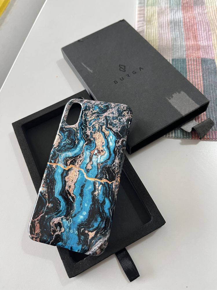 Husa iPhone XS/X BURGA Mystic River Blue Marble Noua
