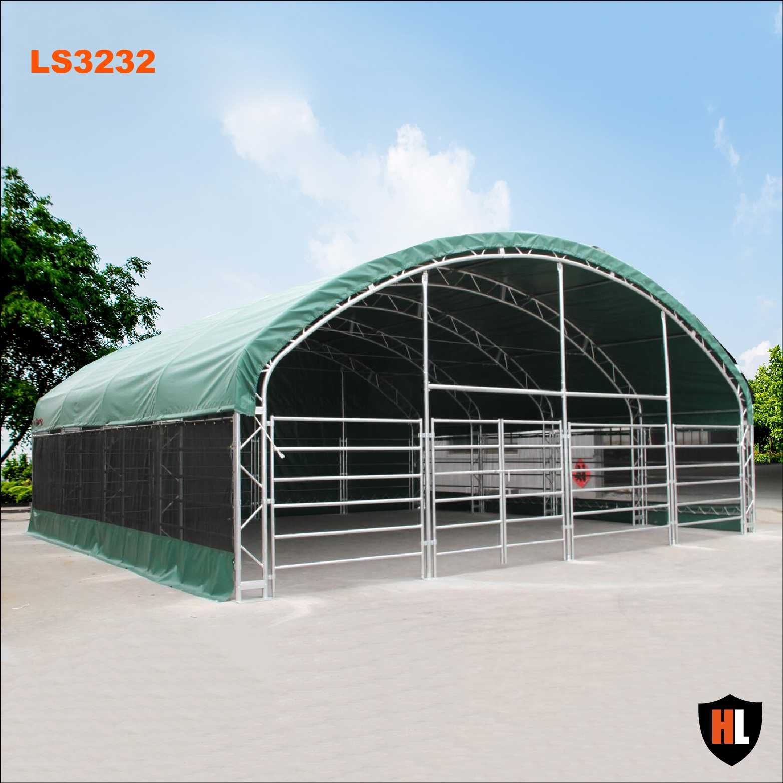 Cort animale adapost grajd mobil 10m x 10m