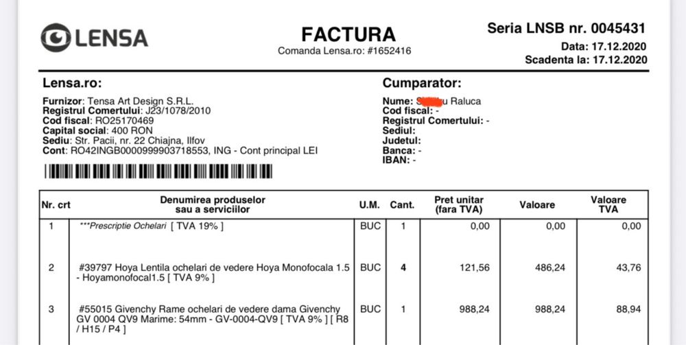 Vand rame ochelari vedere GIVENCHY, originale