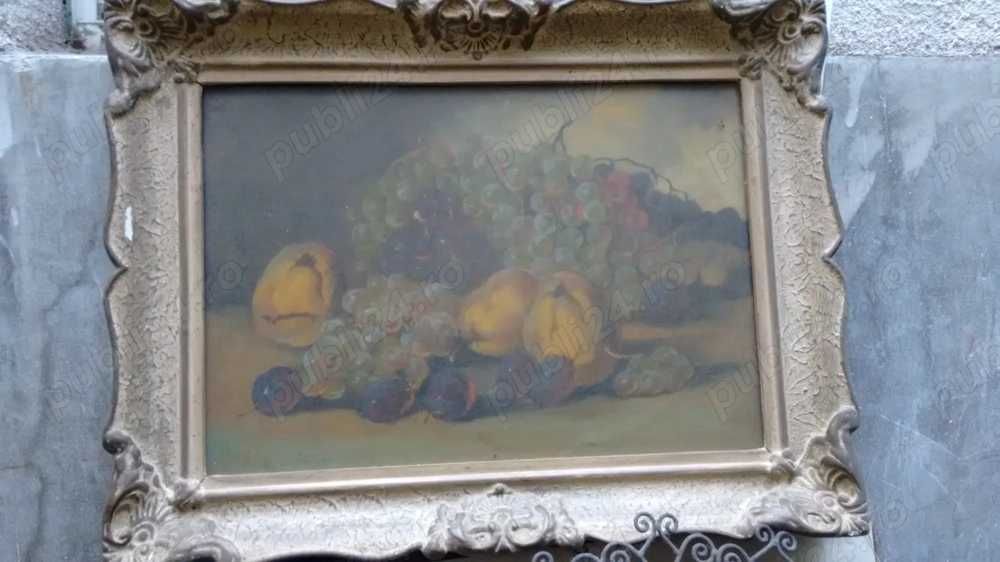 Stancescu - Natura Moarta - Fructe - UIei pe Carton 60 40cm Rama