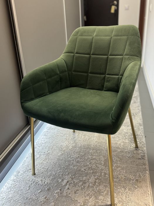 Scaun dining/living, verde, catifea 58x60x84 cm, design modern